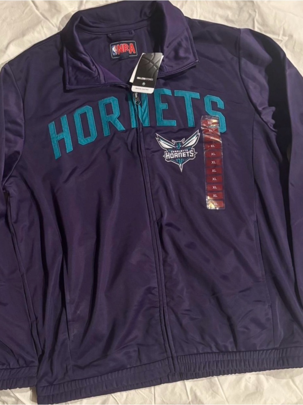 NBA Hornets Purple Teal Full-Zip Performance Jacket